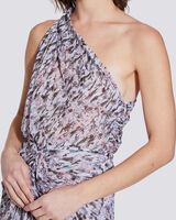 PETALS ONE SHOULDER PRINTED MINI DRESS image number null
